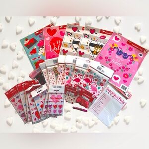 Valentines reusable window sticker & treat bag bundle classroom party teacher